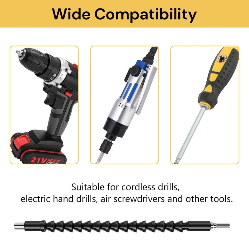 Spendeal Flexible Drill Bit Extension Hex Soft Shaft, Flexible Screwdriver