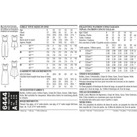 New Look Pattern 6444A Girl's Dress and Jumpsuit in Two Lengths, Paper, Multi-Colour, 22x15x1 cm