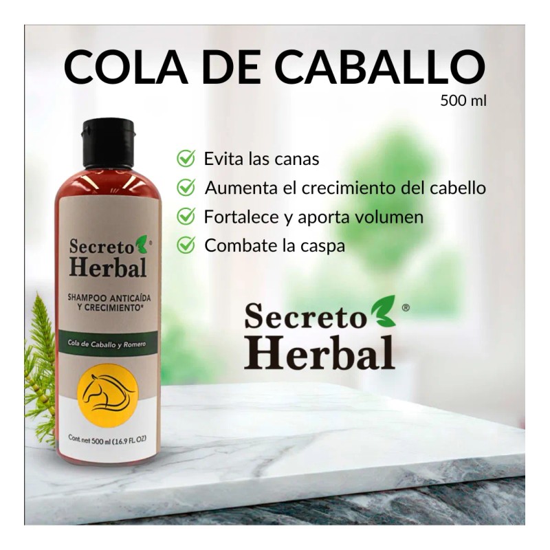 Shampoo Cola De Caballo Secreto Herbal Anticaida Romero 500ml