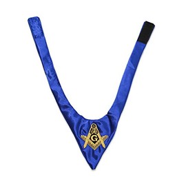 Square & Brújula - Cravat masónico de satén - [Azul]