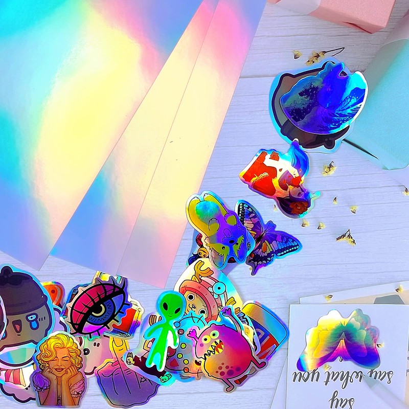 Cubic Coating Holographic Sticker Paper, A4 Size 20 Sheets Printable