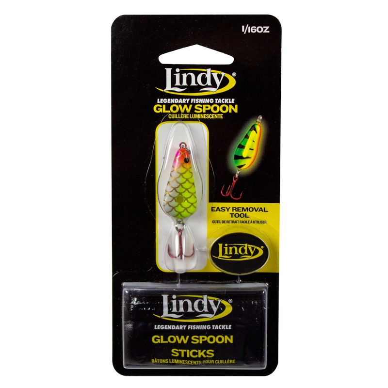 Lindy Fishing Tackle - Lindy Glow Spoon 1/16-Clown (LGS207), Multi-Color,