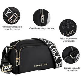 Bolso mujer crossbody de Impermeable, Bolso de Hombro Moda Mujer de tela Oxford, Crossbody Mujer con Correa Ajustable, Bandolera Mujer Deportiva para Mujer, Viaje De Compras y Trabajo (oro + blanco)