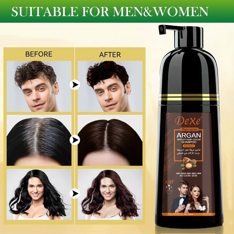 Instant Black Hair Shampoo 420ml - Semi-Permanent Black Hair Dye