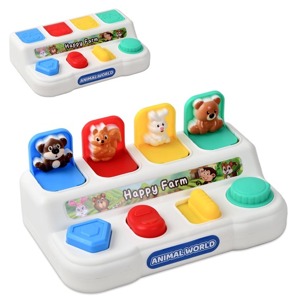 Wisebom Baby Animal Pop Up Toy, Montessori Animal Pop Up
