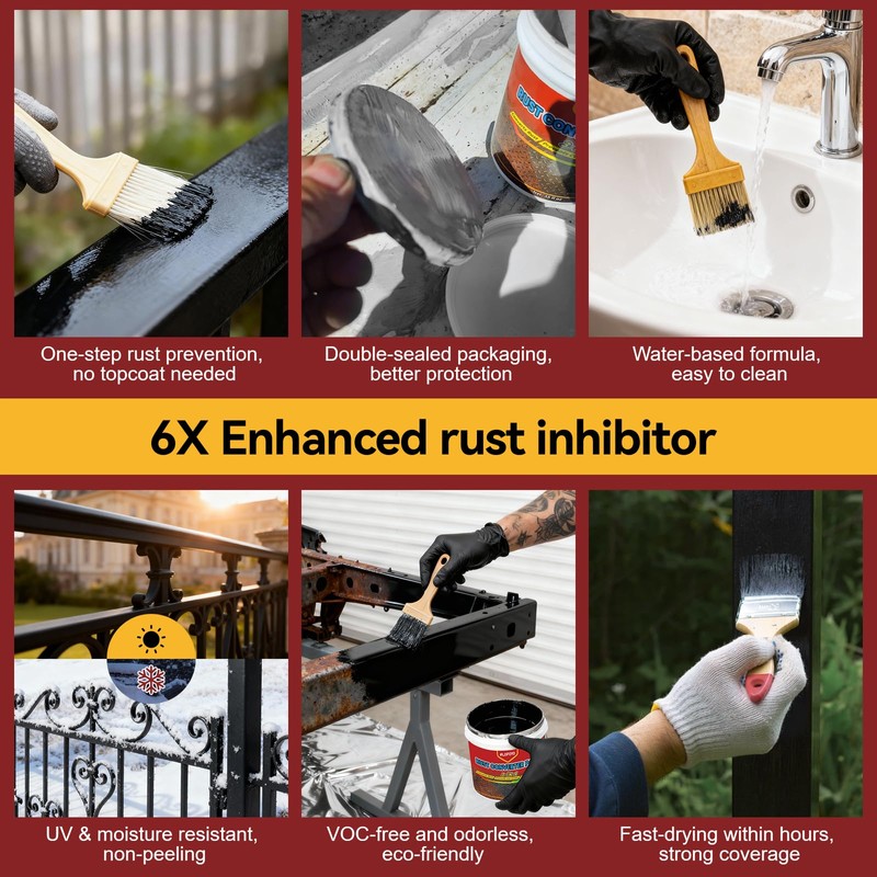 3-in-1 Rust Converter & Metal Primer, 35 Fl Oz Black
