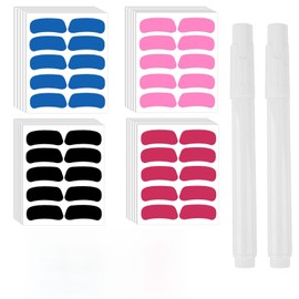 200 Pcs Sports Eye Black Stickers Set Multi Color for Softball Football Lacrosse Baseball, Breathable Eye Strips for Kid Adult Fans Sport Game Day with 2 White Pencil