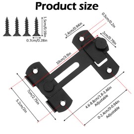 Guduling 2 Pcs Barn Door Locks and Latches,Barn Door Locks,180 Degree Flip Sliding Barns Doors Lock,Sliding Barns Doors Lock for Pet, Bathroom,Outdoor,Garage,Window,(Black)