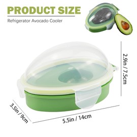 LNQ LUNIQI Plastic Avocado Storage Box, 1 Piece Transparent Container for Avocado, Fridge Storage Avocado, Fruit Storage Box for Home Kitchen, Green