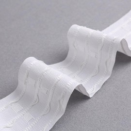 WANYI Curtain Tape Ruffle Tape Curtains, Curtain Tape for Sewing, Polyester, 7 cm Wide, Curtain Tape, Loop Tape, Universal Tape, Pleated Tape for Curtains Tape (12 m)