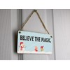 Believe the Magic Festive Plywood Hanging Sign - Christmas Decor
