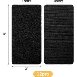 NINFEIQI 10Pcs Black Double Sided Velcro Tape Heavy Duty, Sticky Back Velcro for Crafting DIY, Home and Office Applications of Fixing, Mounting and Hanging