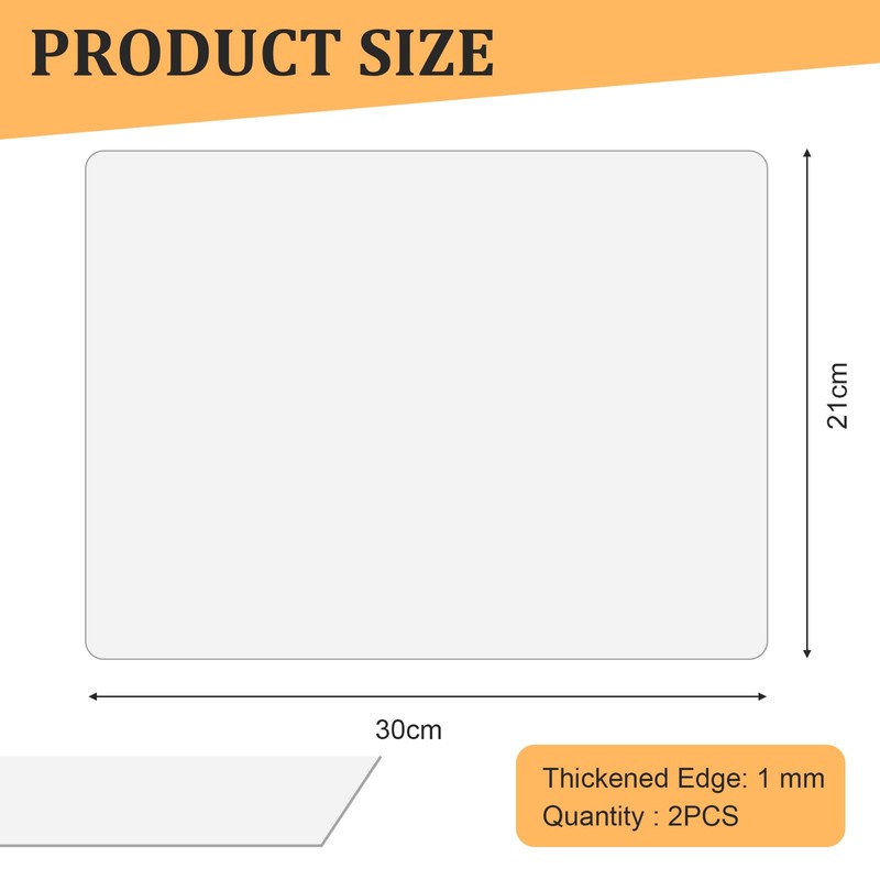 2PCS Clear Silicone Mats Non-Slip Heat Resistant Plastic Placemats Wipeable