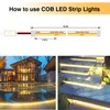 Pandery COB LED Strip Lights,2700K Warm White,24V led Light Strips