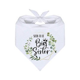 Soon to Be Big Sister Dog Bandana, White Pet Scarf Pregnancy Announcement Dog Bandana Baby Dog Gender Revealing Photo Props Accessories