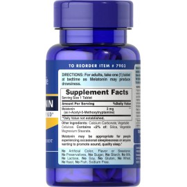 Puritans Pride Melatonina 3 Mg | Ayuda A Dormir Descanso Profundo | 120 Tab