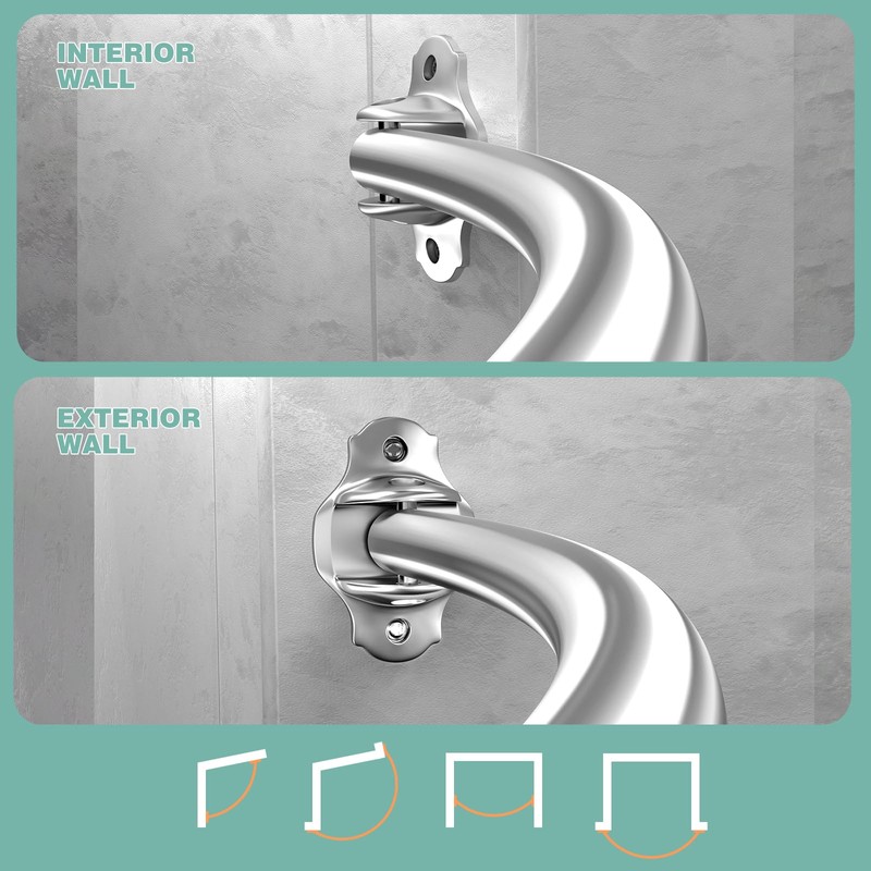 Mcrbeay Curved Shower Curtain Rod, Adjustable 48-85 inches Extra Wide