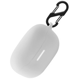 Geiomoo Silicone Case Compatible with JBL Endurance Race, Protective Cover with Carabiner (White)