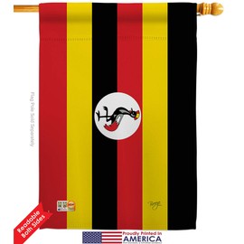 Nationality Uganda House Flag Set Regional Nation International World Country Particular Area Small Decorative Gift Yard Banner Double-Sided Made In USA 28 X 40