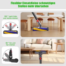 ZOBMIO BüRste BodendüSe FüR Dyson V7 V8 V10 V11 V15 Ersatzteile ErsatzbüRste Aufsatz Staubsauger ZubehöR Softwalze FüR Dyson Elektrische BüRstenwalze BodenbüRste Mit Led Licht Zum Reinigen HartböDen