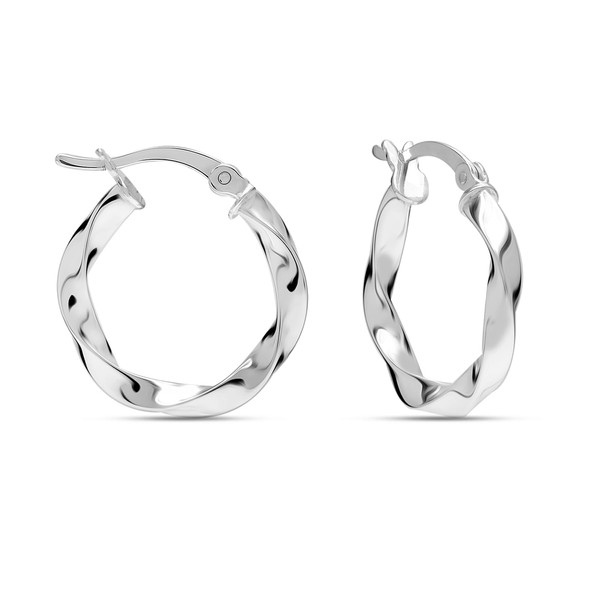 Charmsy 925 Sterling Silver Twisted Hoop Earrings for Women |