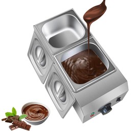 Chocolate Melting Machine with 2 Tanks, Electric Chocolate Tempering Pot, Chocolate Warmer Fondue with Temperature Control for Chocolate Cheese Soup Melting and Heating