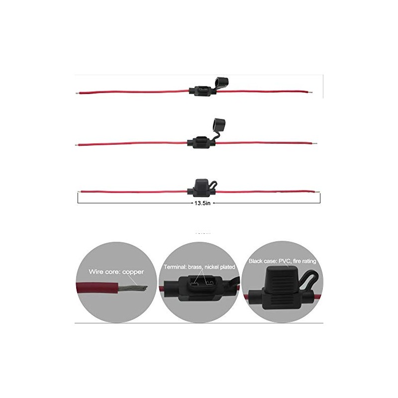 TmallTech 10pcs Inline 16 AWG Blade ATM Mini Fuse Holder