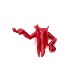 PELEG DESIGN Mr. Brooman-Dustpan Holder & Broom Red Hanger, 2.9 x 11.2 x 7.4 cm