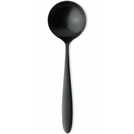 Nagao Tsubamesanjo Soup Spoon, 6.9 inches (15.1 cm), 18-0 Stainless Steel, Black Oxidized Color, Made in Japan