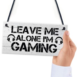 RED OCEAN Funny Gaming Door Sign For Boys Bedroom Novelty Birthday For Son Novelty Gifts For Him