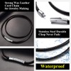 Richsteel Black Genuine Leather Necklace 30 Inch 3mm Wide Wax