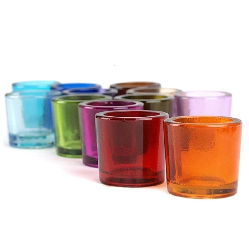 Bluecorn Beeswax Heavy Glass Votive and Tea Light Candle Holders