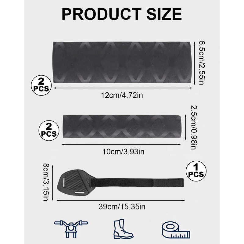 DLPRK 2 Pairs Motorcycle Grip Sleeves, Heat Shrinkable, Non-Slip Brake