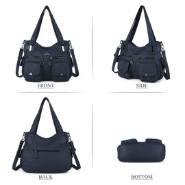 Purses and Handbags Women Tote Shoulder Top Handle Satchel Hobo Bags Fashion Washed Leather Purse