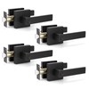 KNOBWELL Matte Black Door Handles 4 Pack, Levers Privacy Door