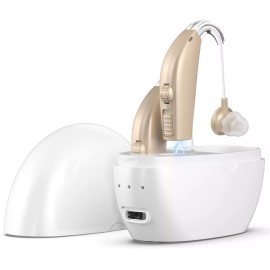 Wuvee 1 Pair of Digital Hearing Aids Severe Loss Rechargeable Invisible BTE Ear Aids
