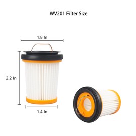 WV201 Wandvac Filter Replacement Filter Compatible with Shark WV201RGBRN WV201BK WV201BLBRN WV201WH WV201 Wandvac Handheld Vacuum ion W1 S87 cord-free WV200,WV205,WV220,QV201 Part # XHFWV200 (4 Pack)
