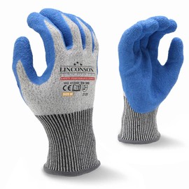 LINCONSON 3 Pack Level 5 Cut Resistant Safety Performance Series Construction Mechanics Latex Work Gloves