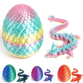 3D Printed Dragon in Egg, 3D Printed Animals, Surprise Dragon Egg with Dragon Inside,Flexible Joints Dragon Toy for Kids Adults, Gifts for Birthday, Christmas, Easter,Home Desk Decor