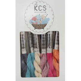KCS 25 M/skein Mercerized Pearl Cotton crochet needlepoint Thread,Size 5,6 skeins,mixed color 27