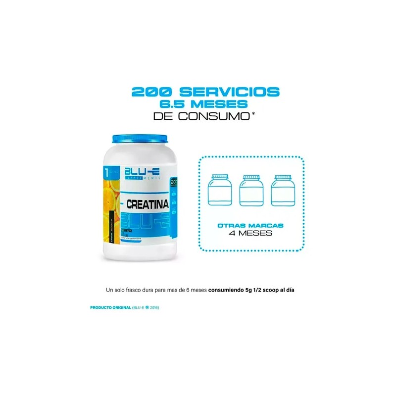 Suplemento Creatina Blu-e Monohidratada 1k 200 Servicios