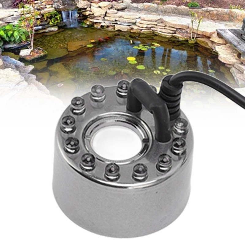 12 Lights Colorful Fog Maker Stainless Steel Water Mist Atomizer