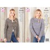 King Cole 5575 Knitting Pattern Womens Raglan Sweater and Cardigans