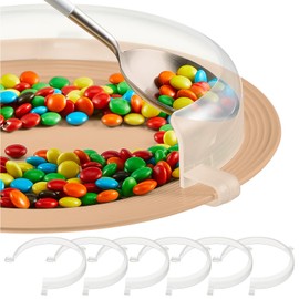 Landical 6 Pcs Plate Guard for Eating Spill Proof Food Guard One Handed Adaptive Equipment for Elderly Disabled Handicapped Parkinson Scooping Food, Fits Most 9" to 12" Plates(Transparent)