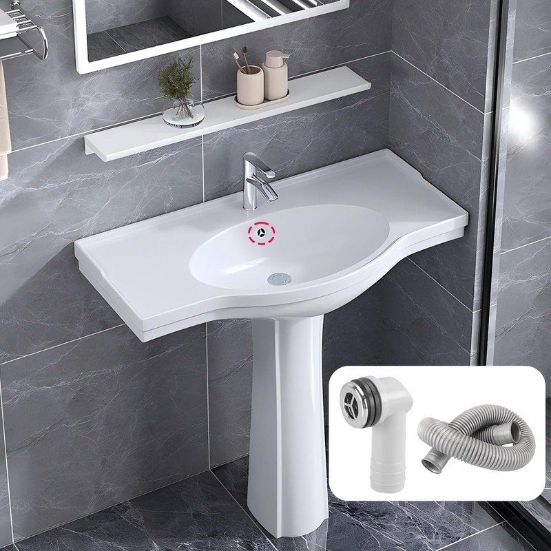 QRITY 1 PCS Overflow Pipe, 29x29mm Round Interface, Kitchen Sink