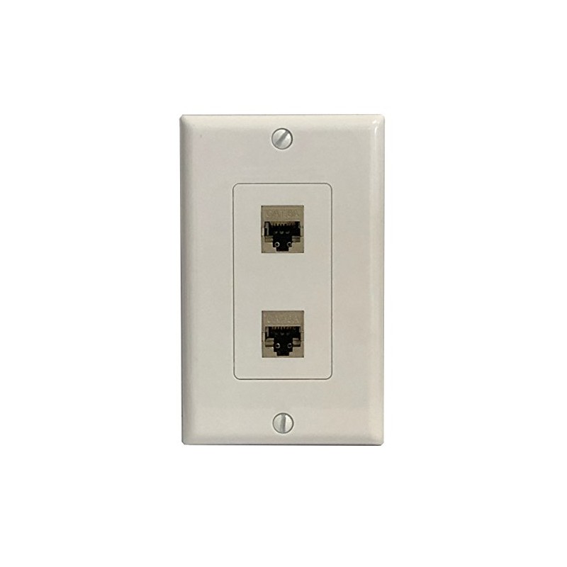 RiteAV CAT 6A 2 Port Shielded Cat6a Punchdown Wall Plate