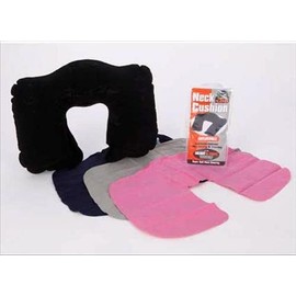 TRAVEL NECK PILLOW INFLATABLE FLOCK CUSHION 17.5 * 12 INFLATABLE 078258-1 CUSHION