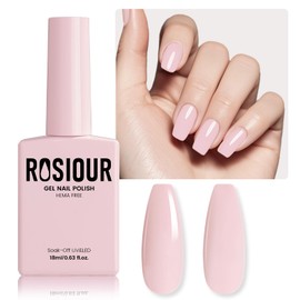 Rosiour HEMA-Free Gel Nail Polish, 18 ML Baby Pink Light Pink Pastel Pink Gel Polish for Women Girls Gift, Soak Off Spring Nail Art High Gloss Professional Gel Nail Manicure Salon DIY