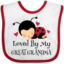 inktastic Loved By My Great Grandma Baby Bib White and Red 20ed5