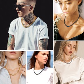 PROSTEEL Birthstone Necklace for Women Stainless Steel Curb Chain Necklace with 0.75 Carat Zirconia 40 + 5 cm Clavicle Chain Women Fashion Jewellery Accessory for Birthday Christmas, Stainless Steel,